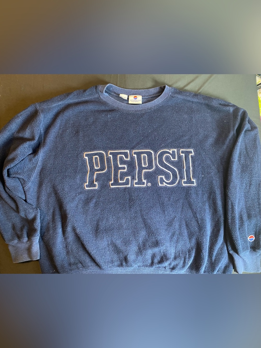 Pepsi Navy Blue Crewneck Sweatshirt with White Outline Logo